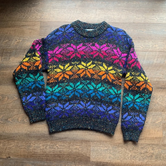 Vintage Studio Works Rainbow Snowflake Women's Sz Medium - Picture 1 of 7